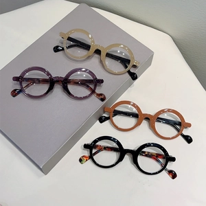 Retro round frame blue light blocking glasses in four assorted vintage colors