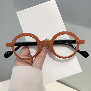 Retro Round Frame Blue Light Blocking Glasses Vintage Full Frame PC Eyewear For Men Women