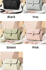 Collezione di borse a tracolla in pelle PU nei colori nero, grigio, verde, rosa e beige