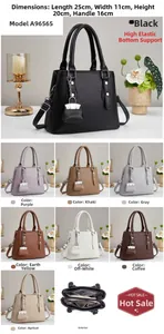 Detaillierte Größenangaben für Damenhandtasche mit mehreren Farben und Innenausstattung