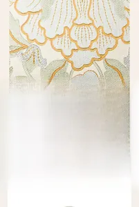 Macro detail of high-quality floral jacquard fabric with vintage woven texture