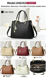 Detail view of stylish tote bag with internal compartments and multiple color options