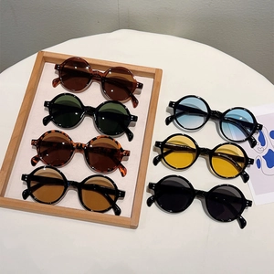 Collection of retro round sunglasses with vintage studs on high-quality frames