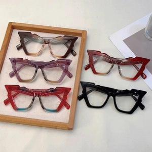 Cat-eye geometric blue light blocking glasses in five stylish gradient color frames