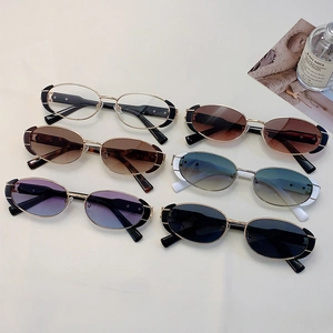 Lunettes de soleil ovales tendance et lunettes transparentes avec détails en métal