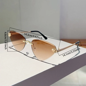 Tableau des tailles pour lunettes de soleil œil de chat sans monture avec mesures