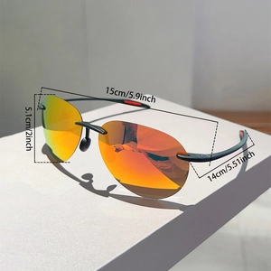 Dimensions détaillées des lunettes de soleil aviateur avec verres miroir orange