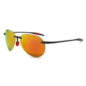 Lunettes de soleil aviateur polarisées en TR90 sans monture avec verres dégradés orange
