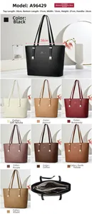 Vue détaillée du grand sac cabas A96429 montrant les dimensions et couleurs