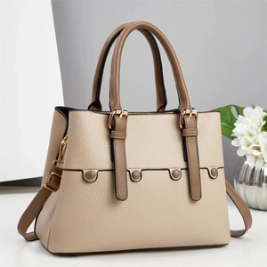 Litchi Texture PU Leather Women Handbag Large Capacity Commuter Shoulder Crossbody Bag Fashion Trendy Top Handle Satchel