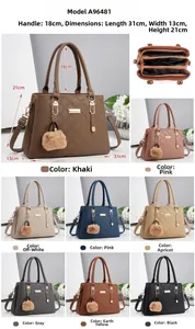 Vue détaillée du sac à main pour femme avec intérieur zippé et huit coloris variés