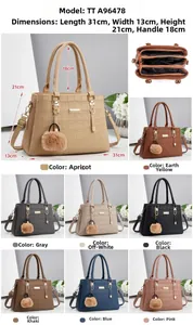 Detail view of crocodile pattern faux leather handbag with internal structure and 8 color options