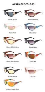 Detailed grid showing butterfly ornament wrap sunglasses in eleven diverse color variants