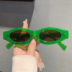 Vintage Oval Sunglasses With PC Frame And PC Lens UV400 Protection Retro Y2K Style Fashion Eyewear For Outdoor Streetwear