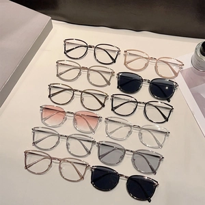 Collection of retro metal optical glasses and sunglasses in various stylish colors
