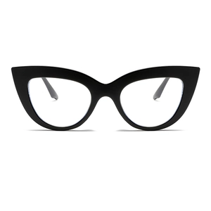 Classic black cat-eye anti-blue light glasses with a retro polished frame for women