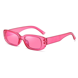Lunettes De Soleil Rectangulaires Rétro Monture PC Protection UV400 Mince Couleur Bonbon Pour Femmes Voyage Mode Style Dopamine