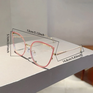 Cat eye glasses frames with dimensions 13cm width and 5.1cm height and spring hinges