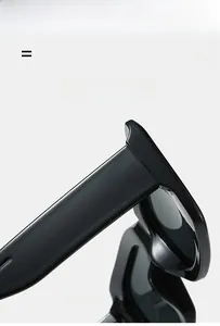 Macro detail of high-quality resin temple on black square frame sunglasses with texture