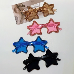 Star shaped rhinestone sunglasses in multiple candy colors for party and street fashion