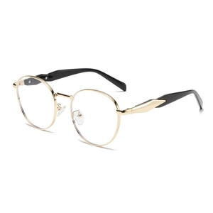 Classic round gold metal sunglasses for men and women with UV protection features