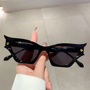 Lunettes De Soleil Oeil De Chat Irrégulières Monture PC Protection UV400 Rétro Hip Hop Tendance Pour Fête Extérieur Femmes Hommes