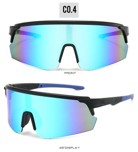 Front and 45-degree angle view of oversized colorful cycling sports sunglasses C0.4