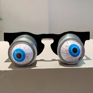 Lunettes rigolotes d'Halloween avec yeux bleus à ressorts pour déguisement de fête