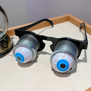 Lunettes Drôles À Ressort Avec Yeux Tombants Halloween Farce Attrape Accessoire Fête Plastique Nouveauté Yeux Sanglants Amusant
