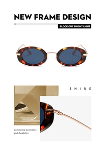 Detail of vintage oval sunglasses with tortoiseshell frames and gold metal hinges