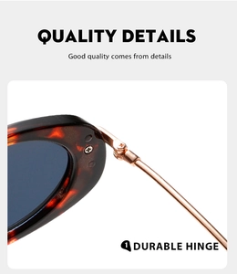 Detailed macro view of durable rose gold metal hinges on tortoise shell sunglasses