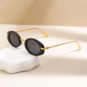 Vintage Oval Sunglasses Retro Small Frame PC Lens Metal Temple UV400 Protection Fashion Sun Shades For Men Women