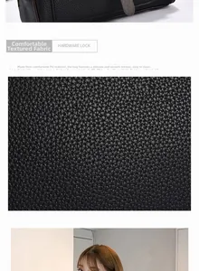Close-up of premium black litchi pattern PU leather texture for handbags