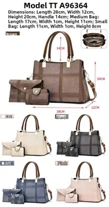 Vue détaillée du lot de sacs à main à carreaux pour femmes en cinq coloris