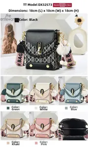 Detailed view of women's mini crossbody bag with metal lock and wide woven strap