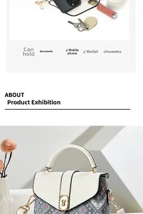 Detailed view of the mini handbag capacity showing phone, wallet and cosmetics fit