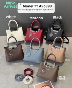 Detailed view of the textured litchi pattern leather handbags in multiple colors