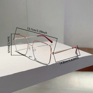 Mesures détaillées montrant la largeur et la hauteur des lunettes carrées anti-lumière bleue