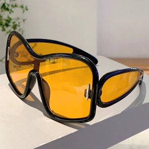Oversized Integrated Shield Sunglasses Y2K Future Technology Style UV400 Protection PC Frame Eyewear