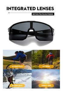 Details zur Leistung schwarzer Sport-Sonnenbrillen bei verschiedenen Lichtverhältnissen