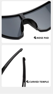 Detailansicht der ergonomischen Nasenpads und rutschfesten Bügel der Sportsonnenbrille
