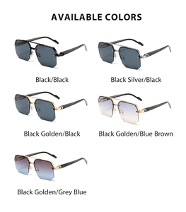Detailed grid of half-frame men's driving sunglasses in five distinct color variations