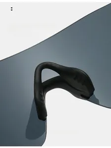 Detail of soft non-slip silicone nose pads on black cycling sports sunglasses