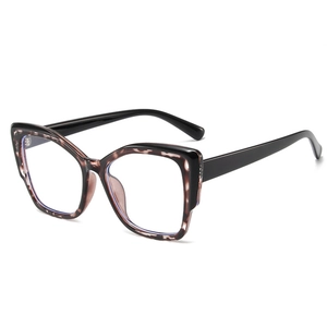 Lunettes anti-lumière bleue œil de chat rétro avec monture noir et écaille de tortue