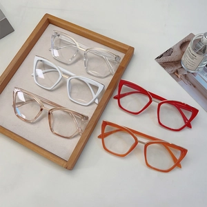 Cat eye blue light blocking glasses in five elegant colors with gold metal accents