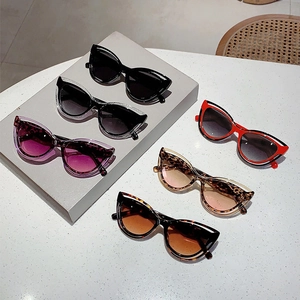 Collection of stylish cat-eye sunglasses in six various colors for women's street fashion