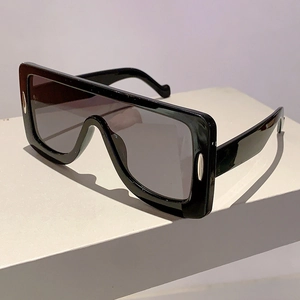Oversized Square Sunglasses PC Frame Integrated Shield UV400 Protection Retro Future Tech Style For Outdoor Men Women