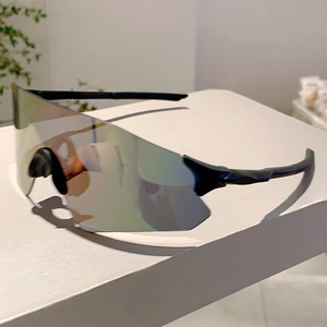 Macro detail of ergonomic anti-slip nose pads and reflective sports sunglass lens