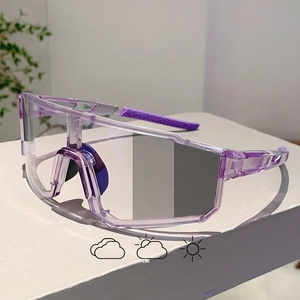 Photochromic Sports Sunglasses Cycling Goggles UV400 Protection Windproof Oversized PC Frame Outdoor Eyewear For Men Women