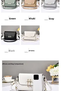 Mini crossbody bags in five colors with pearl flamingo buckles and chain straps